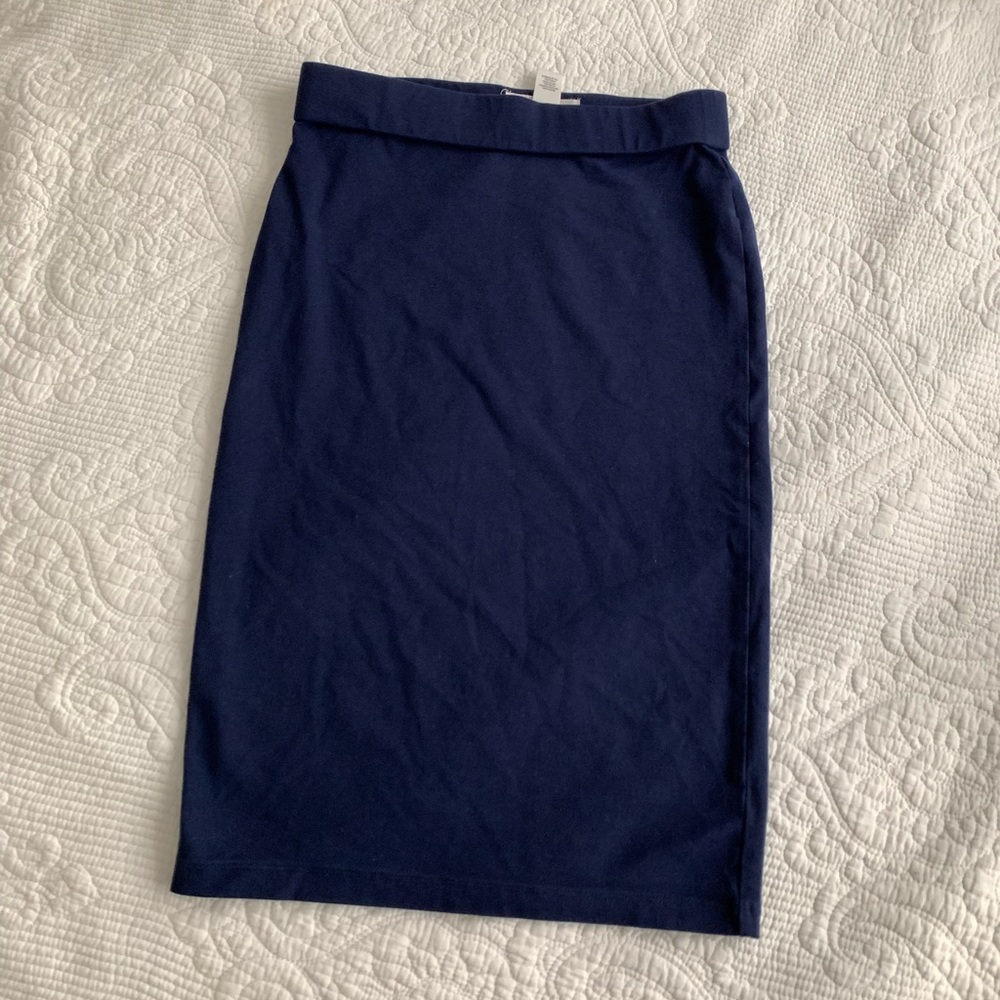 Navy Midi Pencil Skirt